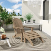 Classic Folding Adirondack Chair with Footrest Ottoman Set