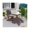Classic Folding Adirondack Chair with Footrest Ottoman Set