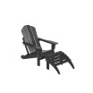 Classic Folding Adirondack Chair with Footrest Ottoman Set