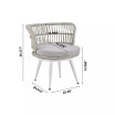 26.38" 3-Piece Steel, Polyester Monaco Patio 2-Person Seating Group with End Table with Cushions