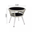 26.38" 3-Piece Steel, Polyester Monaco Patio 2-Person Seating Group with End Table with Cushions