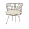 26.38" 3-Piece Steel, Polyester Monaco Patio 2-Person Seating Group with End Table with Cushions
