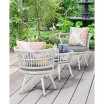 26.38" 3-Piece Steel, Polyester Monaco Patio 2-Person Seating Group with End Table with Cushions