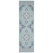 Alfresco ALF-9687 Aqua 2'3" x 7'9" Runner Area Rug, Indoor/Outdoor