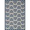 Courtyard Navy and Beige 9' x 12' Sisal Weave Outdoor Area Rug