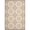 Courtyard Beige and Dark Beige 6'7" x 9'6" Sisal Weave Outdoor Area Rug
