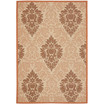 Courtyard Cream and Terracotta 6'7" x 9'6" Outdoor Area Rug