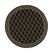 Courtyard Black and Beige 6'7" x 6'7" Sisal Weave Round Outdoor Area Rug