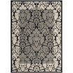 Courtyard Black and Sand 5'3" x 5'3" Round Outdoor Area Rug