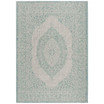 Courtyard Light Gray and Aqua 5'3" x 7'7" Sisal Weave Outdoor Area Rug