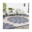 Courtyard Beige and Navy 9' x 12' Sisal Weave Outdoor Area Rug