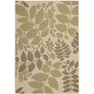 Courtyard Cream and Green 6'7" x 9'6" Outdoor Area Rug