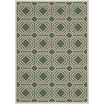 Courtyard Dark Green and Beige 5'3" x 7'7" Outdoor Area Rug