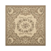 Courtyard Creme and Brown 6'7" x 6'7" Sisal Weave Square Outdoor Area Rug