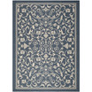 Courtyard Navy and Beige 6'7" x 6'7" Sisal Weave Square Outdoor Area Rug