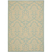 Courtyard Aqua and Cream 5'3" x 7'7" Outdoor Area Rug