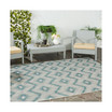 Courtyard Gray and Blue 5'3" x 7'7" Outdoor Area Rug