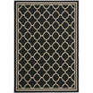 Courtyard Black and Beige 6'7" x 9'6" Outdoor Area Rug