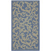 Courtyard Blue and Natural 5'3" x 7'7" Outdoor Area Rug