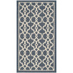 Courtyard Navy and Beige 2'7" x 5' Sisal Weave Outdoor Area Rug