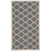 Courtyard Anthracite and Beige 2'7" x 5' Sisal Weave Outdoor Area Rug