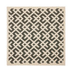 Courtyard Black and Beige 5'3" x 5'3" Sisal Weave Square Outdoor Area Rug