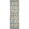 Courtyard Blue and Bone 2'3" x 6'7" Runner Outdoor Area Rug