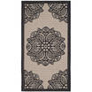 Courtyard Beige and Black 2' x 3'7" Sisal Weave Outdoor Area Rug