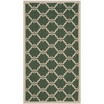 Courtyard Dark Green and Beige 2' x 3'7" Outdoor Area Rug