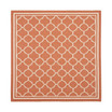 Courtyard Terracotta and Bone 4' x 4' Sisal Weave Square Outdoor Area Rug