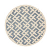 Courtyard Blue and Bone 7'10" x 7'10" Round Outdoor Area Rug