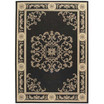 Courtyard Black and Sand 2'3" x 10' Runner Outdoor Area Rug