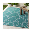 Alfresco ALF-9653 Teal 7'6" x 10'9" Area Rug, Indoor/Outdoor