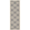 Courtyard Anthracite and Beige 2'3" x 10' Sisal Weave Runner Outdoor Area Rug