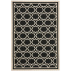 Courtyard Black and Beige 4' x 5'7" Outdoor Area Rug