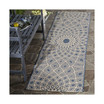 Courtyard Blue and Beige 2'3" x 8' Sisal Weave Runner Outdoor Area Rug