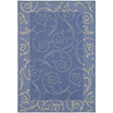 Courtyard Blue and Natural 6'7" x 9'6" Outdoor Area Rug