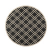 Courtyard Black and Beige 7'10" x 7'10" Sisal Weave Round Outdoor Area Rug