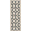 Courtyard Anthracite and Beige 2'3" x 12' Sisal Weave Runner Outdoor Area Rug