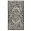 Courtyard Light Gray and Black 2'7" x 5' Sisal Weave Outdoor Area Rug