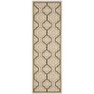 Courtyard Beige and Black 2'4" x 12' Runner Outdoor Area Rug