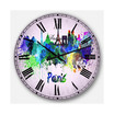 Cityscape Oversized Round Metal Wall Clock