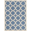 Courtyard Blue and Beige 6'7" x 9'6" Sisal Weave Outdoor Area Rug