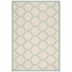 Courtyard Beige and Aqua 4' x 5'7" Sisal Weave Outdoor Area Rug