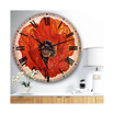 Floral Oversized Round Metal Wall Clock
