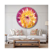 Flowers Oversized Round Metal Wall Clock - 36 x 36