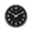 16" Stainless Steel Atomic Clock with Black dial