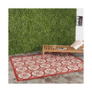 Courtyard Beige and Red 5'3" x 7'7" Sisal Weave Outdoor Area Rug