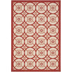 Courtyard Beige and Red 5'3" x 7'7" Sisal Weave Outdoor Area Rug