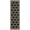 Courtyard Black and Beige 2'4" x 12' Runner Outdoor Area Rug